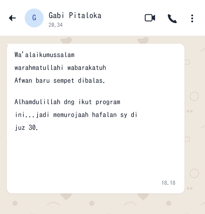 Testimoni WhatsApp Peserta - Gabi Pitaloka